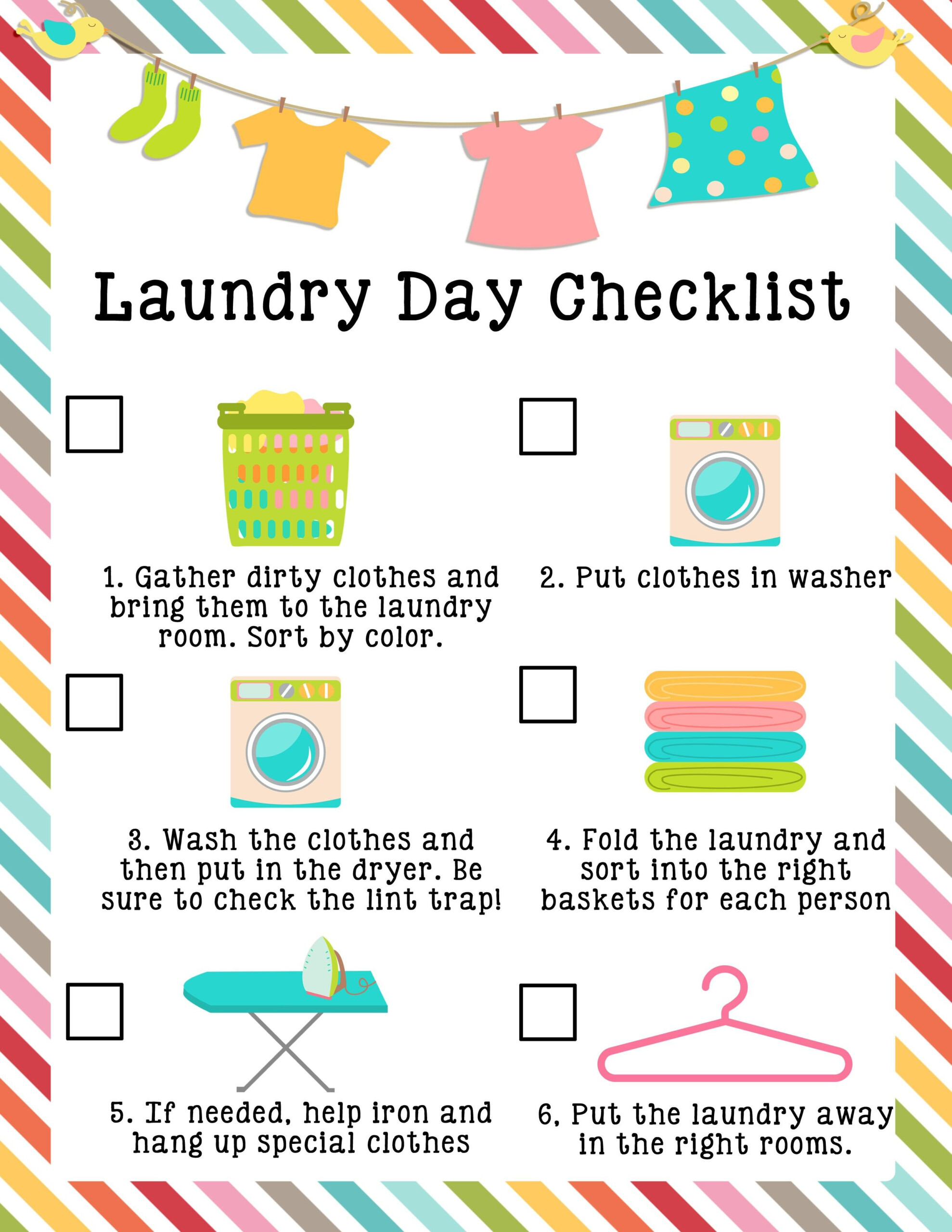 Life Skills Laundry Worksheets