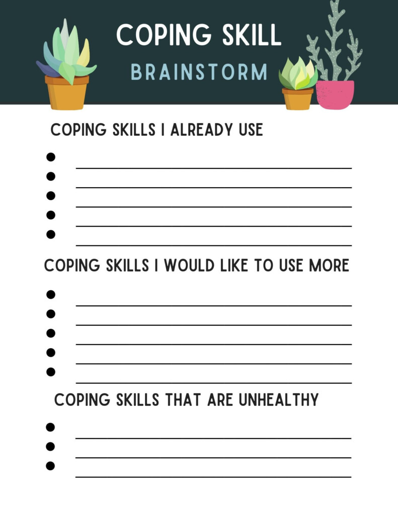 Printable Coping Skills Worksheets Pdf