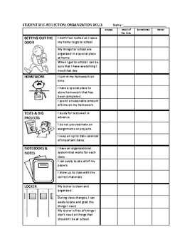 Self Assessment Tool For Organization Skills TPT